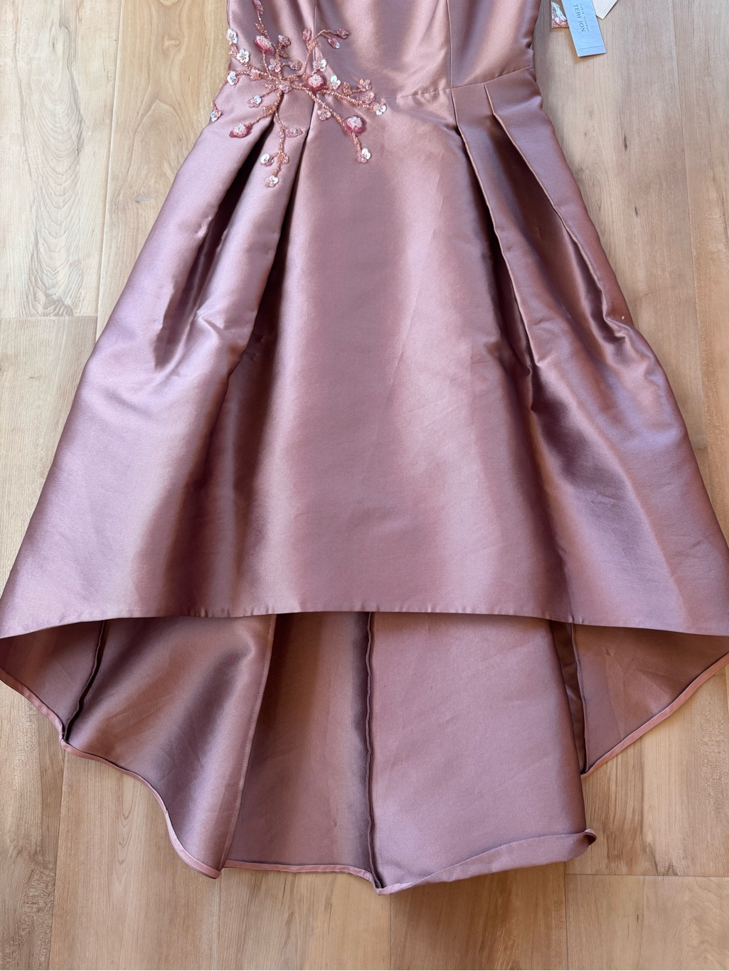 Nwt Teri Jon Mauve Silk Beaded High Low Dress Size 8 — image 3 of 8